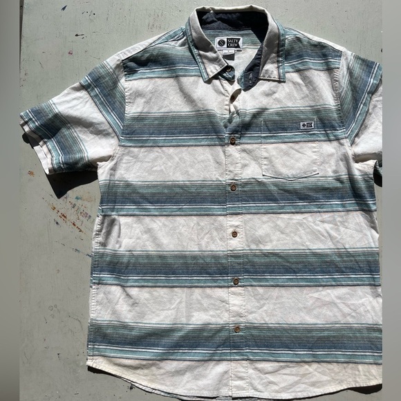 Men's Salty Crew Shirt Multicolor Button-Down L Pocket Beach Outdoor Striped - Picture 5 of 11